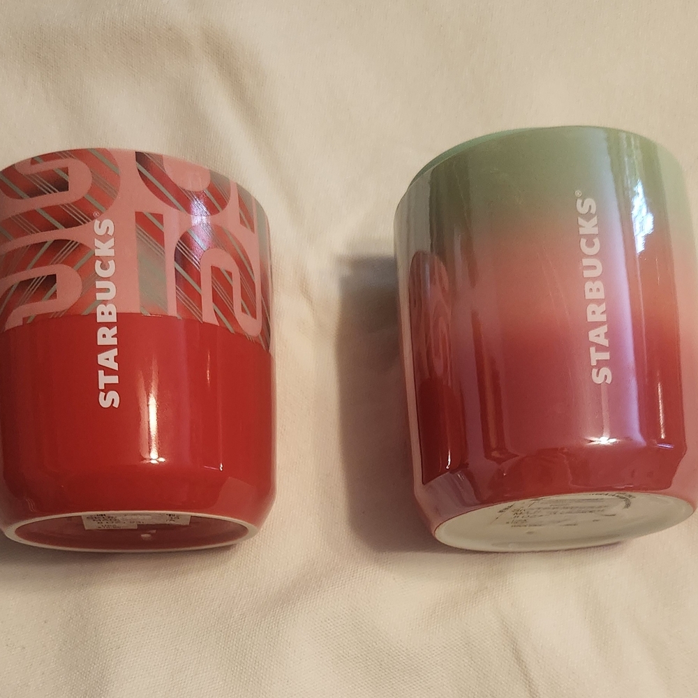 Starbucks Red and Green Mugs Set